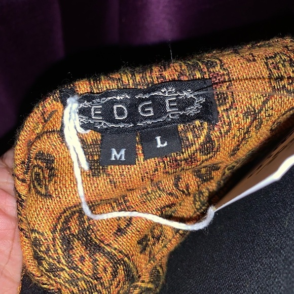 NWT EDGE Brand Brown Paisley Beaded & Sequin Bohemian Style Skirt Size M/L - Picture 3 of 3